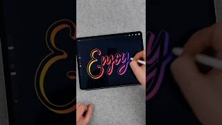 How to make Gradient Lettering in Procreate [upl. by Eetnuahs]