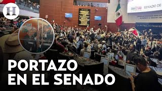 ¡Toman el Senado Manifestantes dan portazo durante discusión de la Reforma al Poder Judicial [upl. by Hnaht]