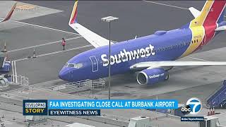 Close call at Burbank airport after Southwest flight and helicopter nearly collide on runway [upl. by Acsisnarf]