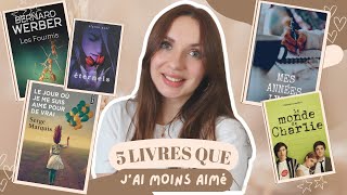 5 LIVRES QUE JAI MOINS AIMÉ 📖 [upl. by Derriey556]