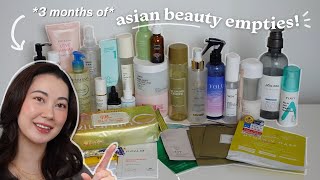 Korean amp Japanese Beauty Empties 3 months worth of product [upl. by Stedt894]