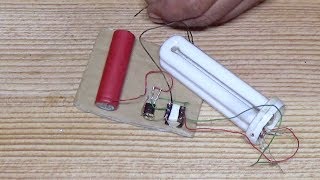 CFL Lamp On DC 3 volt without circuit kit mini inverter [upl. by Ecirtnahc]