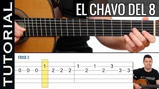 como tocar CHAVO DEL 8 en guitarra FACIL Principiantes y novatos acústica o criolla tutorial [upl. by Lluj]