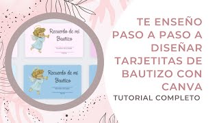 👼Cómo HACER Tarjetas de Recuerdo para BAUTIZO en Canva  FÁCIL y RÁPIDO  plantillas gratis [upl. by Larrad]