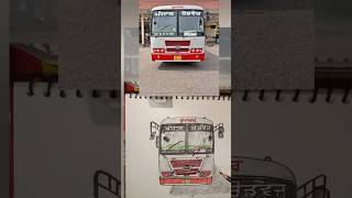 Punjab roadways bus drawing Punbus shorts viral trending drawings art [upl. by Annaiuq349]