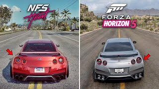 Side by Side Comparison  NFS HEAT VS FORZA HORIZON 5 WHICH IS BEST  Nissan GTR [upl. by Myrtice748]