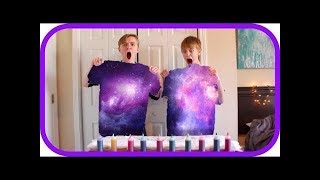 DIY GALAXY TIEDYE SHIRTS  its just luke Deleted Video [upl. by Yroger]