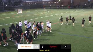 Manhasset vs Syosset Girls lax 4224 [upl. by Eimar]