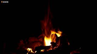 Crackling Fire at Night Dark Background Video  12h Burning Fireplace Sounds amp Black Screen 12 Hours [upl. by Eveleen352]