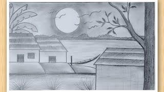 Beautiful drawings with easy pencil step by step easy  Shading drawing easy scenery [upl. by Lunette]