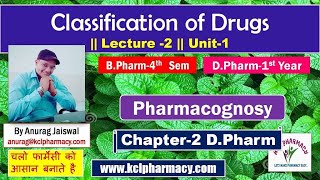 Classification of drugs  Pharmacognosy  L2 Unit1BPharm 4th sem  Chapter2 DPharm 1st Year [upl. by Mclaughlin]