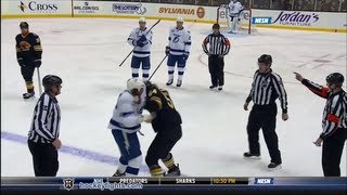 PierreCedric Labrie vs Adam McQuaid Mar 2 2013 [upl. by Rauscher]