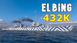 World of WarShips Elbing  5 Kills 432K Damage [upl. by Atwater119]