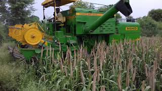 Hind 999 combine millet harvesting bajra combine [upl. by Araic231]