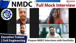 NMDC Full Mock Interview for Executive Trainee  CE  Prepare NMDC interview with YourPedia [upl. by Ailisab453]