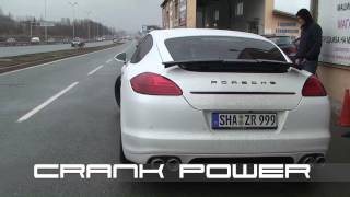 Porsche Panamera Turbo S  Akrapovic EVO [upl. by Eenal189]