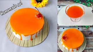 পাইপিং জেল  How to make piping Gel for cake decorating  Homemade gel for cake  orange piping Gel [upl. by Clava]