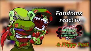 Fandoms react to Flippy Flipped out FNF amp Flippy Past [upl. by Shirlie714]