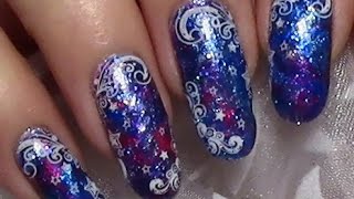 Winter Stamping Nageldesign mit Nagellack Decals  Winternägel  Winter Nail Art Design [upl. by Aderb]