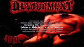 Devourment  Devour the Damned Lyrics Video [upl. by Ldnek]