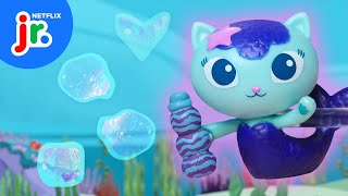 Catch No Trouble Bubbles with MerCat 🫧 Gabbys Dollhouse Toy Play  Netflix Jr [upl. by Enelrats]