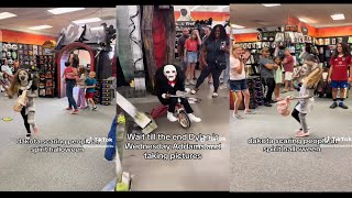 DAKOTA SCARING PEOPLE AT SPIRIT HALLOWEEN tiktokvideo [upl. by Berne99]