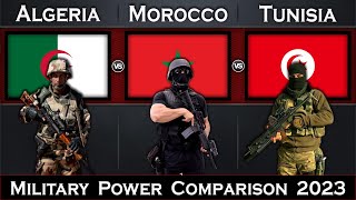 Algeria vs Morocco vs Tunisia Military Power Comparison 2023  Global Power [upl. by Ainod]