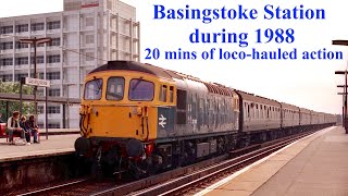 Trains in the 1980s  Basingstoke Station during 1988 [upl. by Larrad]