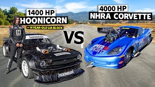 4000HP NHRA Corvette C6 Drag Races Lia Blocks 1400HP AWD Mustang [upl. by Dlanor]