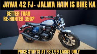 New Jawa 42 FJ Launched  New 350cc Engine  Walkround Review [upl. by Zane]