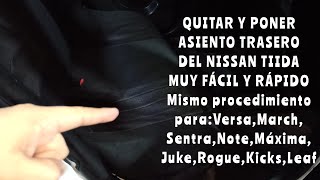 CÓMO QUITAR Y PONER ASIENTO TRASERO DEL TIIDA MUY FÁCIL [upl. by Teplitz]