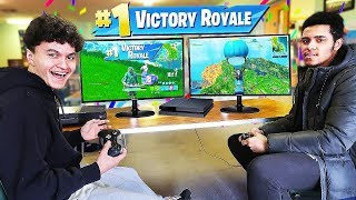 16 Year Old Little Brother 1v1s BEST Fortnite Player in SCHOOL [upl. by Eniawd297]