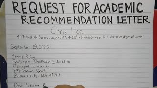 How To Write Request for Recommendation Letter for Academic Step by Step  Writing Practices [upl. by Tanah]