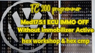 Immo Off Without Immobilizer Active On Dash For Med1751 ECU Using Fc200 Programmer [upl. by Casimir]