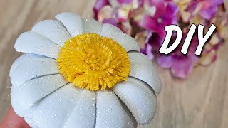 Easy glitter foam flowers  DIY flower making [upl. by Ylrebmit]