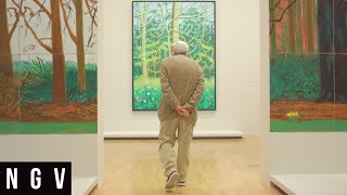 DAVID HOCKNEY REFLECTS ON THE EXHIBITION DAVID HOCKNEY CURRENT [upl. by Nicola443]