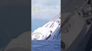 Super Yacht Sinks Off Italys Coast in Shocking Video [upl. by Kcirrez]