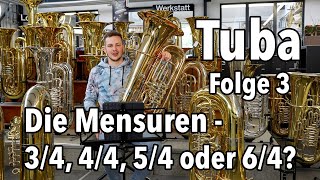 Die Tuba 3 Die Mensur  Klangbeispiele von Fabian Körner auf Tuben mit unterschiedlichen Mensuren [upl. by Ardnohsed74]