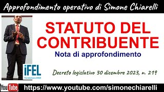 Statuto del contribuente  analisi dellapprofondimento IFEL a cura di Simone Chiarelli 1722024 [upl. by Danit123]