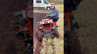 Kubota Garden Tractor Ploughing [upl. by Anahsar591]