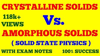 DIFFRENCE BETWEEN CRYSTALLINE SOLIDS AND AMORPHOUS SOLIDS  CRYSTALLINE SOLIDS VS AMORPHOUS SOLIDS [upl. by Embry700]