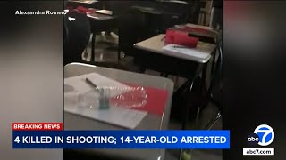 Cellphone video shows moments inside Georgia school after 14yearold allegedly opened fire [upl. by Chenay]