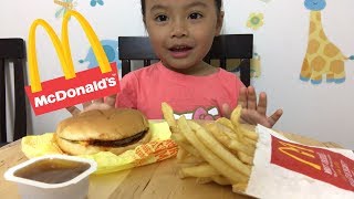 McDonald Happy Meal  Cheeseburger  Mukbang   Lets Eat [upl. by Harlie753]