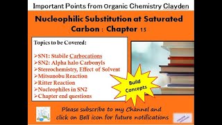 Nucleophilic Substitution at Saturated Carbon Chapter 15 [upl. by Atteuqnas]