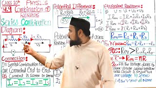 Combination of Resistors  Class 10 Series Combination  Effective Resistance of Series Circuit [upl. by Ashly]