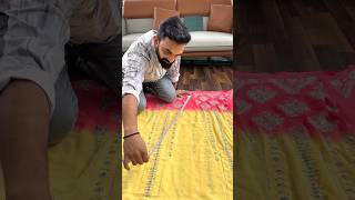 Lehenga Making Process  Yellow Pink shadding color Sequence Embroidery work Designer Lehenga choli [upl. by Ybloc]