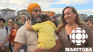 Federal NDP leader Jagmeet Singh was in Winnipeg today  UNCUT VIDEO [upl. by Ruggiero]