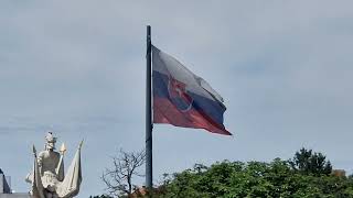 Slovakian Flag Bratislava 202412 [upl. by Tedra]