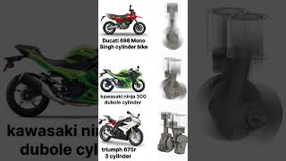 Single cylinder Vs duble cylinder Vs 3 cylinder bike deferance ducati KawasakiMotorsEU [upl. by Terzas728]