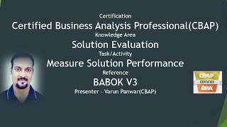 Measure Solution Performance in Solution Evaluation Knowledge Area [upl. by Gabriello]